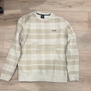Vans Men's Beige Checkered Crewneck Sweater